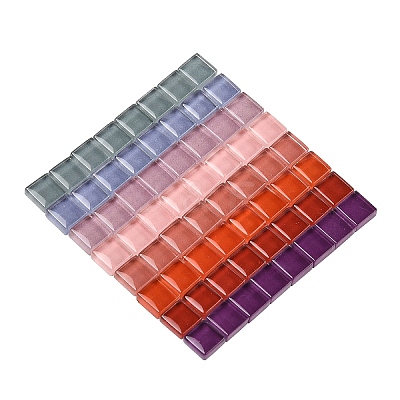 8 Colors 20Pcs Transparent Glass Cabochon GLAA-YW0003-66D-1