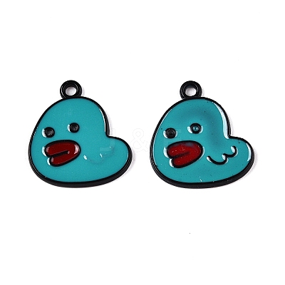 Spray Painted Alloy Enamel Pendants ENAM-T020-28-RS-1