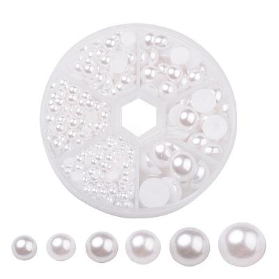 1Box ABS Plastic Imitation Pearl Dome Cabochons SACR-X0002-B-1