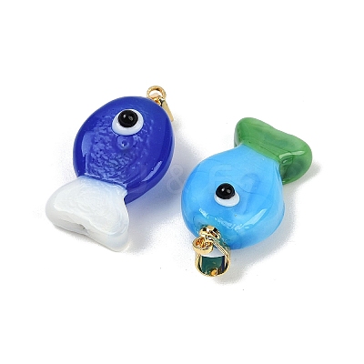 Handmade Lampwork Pendants LAMP-A007-01G-01-1