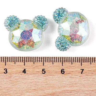 Transparent Epoxy Resin Bear Head Decoden Cabochons CRES-M034-03C-1