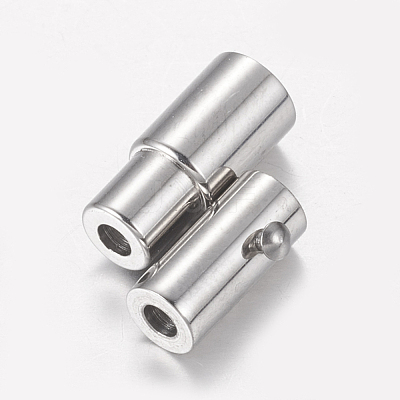 Tarnish Resistant 304 Stainless Steel Locking Tube Magnetic Clasps X-STAS-H019-1