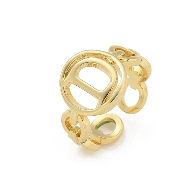 Brass Open Cuff Rings for Women RJEW-K289-01G-D-1