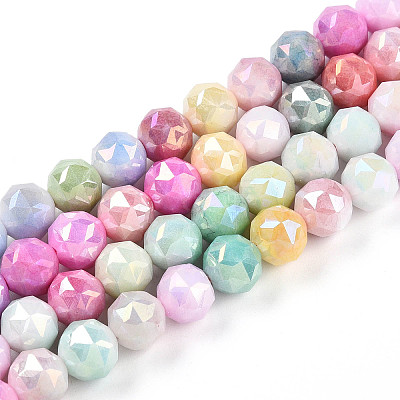 Electroplate Glass Beads Strands X-GLAA-N010-8mm-05-1