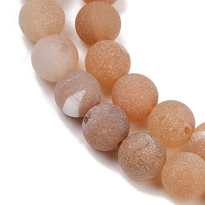 Natural Druzy Agate Beads Strands G-NH0024-A06-8mm-1