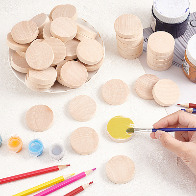 Unfinished Schima Wooden Round Pieces WOOD-WH0027-73-1