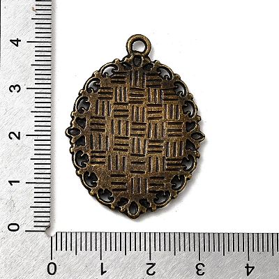 Tibetan Style Alloy Pendant Cabochon Settings TIBE-T003-09AB-NR-1