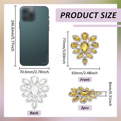 2Pcs Glass Rhinestone Cabochons RGLA-FG0001-28S-05-1