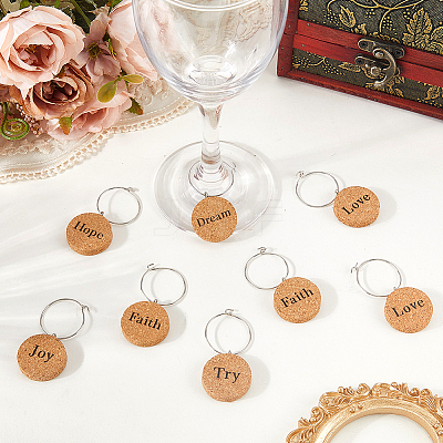 18Pcs Cork Wine Glass Charms AJEW-CN0004-95-1