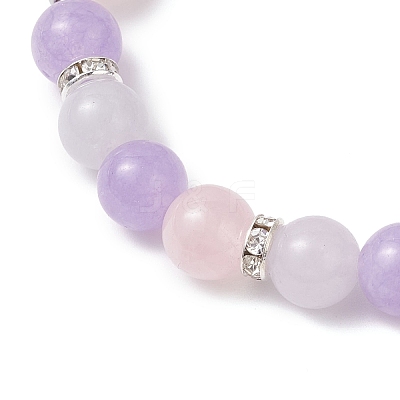 Natural Aquamarine & Rose Quartz & Amethyst Beads Stretch Bracelets for Women BJEW-JB12525-1