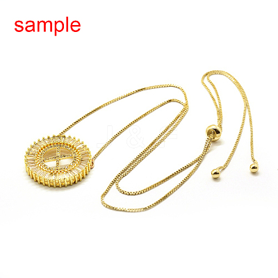 Brass Micro Pave Cubic Zirconia Pendants ZIRC-G130-09G-NR-1
