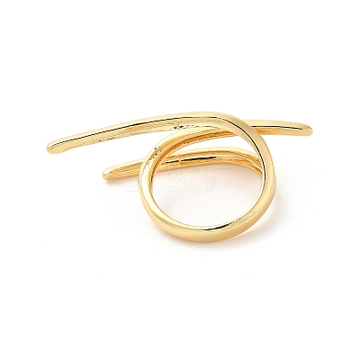 Brass Wire Open Cuff Rings RJEW-P098-04G-1