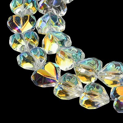 Electroplate Transparent Glass Beads Strands EGLA-B012-AB01-1
