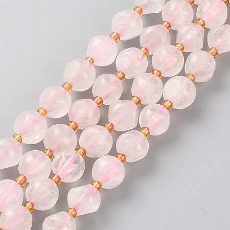 Natural Madagascar Rose Quartz Beads Strands G-A030-B35-8mm-A-1