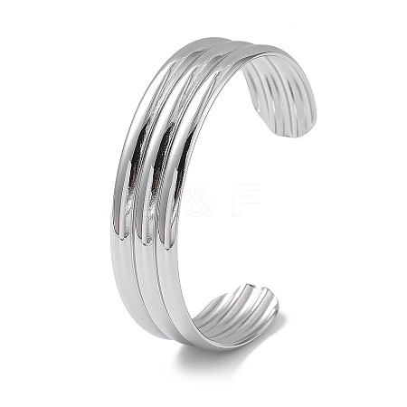 304 Stainless Steel Cuff Bangles for Women BJEW-Z078-15P-1