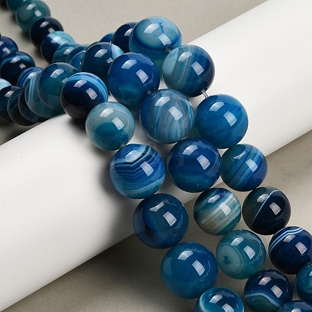 Natural Banded Agate Graduated Beads Strands G-P589-A01-01F-1