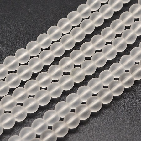 Frosted Synthetic Quartz Round Bead Strands PIEG-J002-07-6mm-1