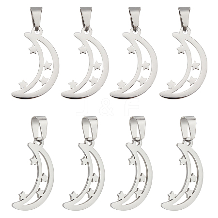 8Pcs 304 Stainless Steel Pendants STAS-UN0030-75-1