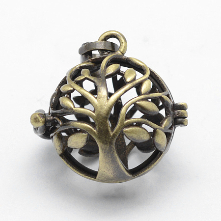 Brass Rack Plating Cage Pendants KK-F722-46AB-RS-1