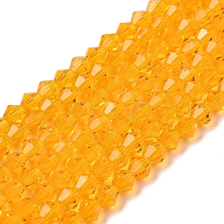 Orange Glass Bicone Beads Strands X-GLAA-S026-6mm-12-1