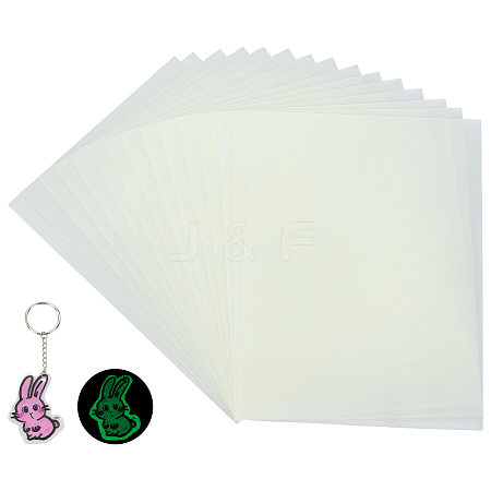 Luminous Glow in the Dark Rectangle Plastic Heat Shrink Sheets Film DIY-WH0591-254B-1