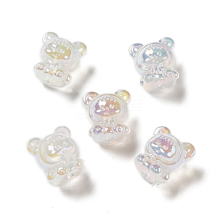 UV Plating Rainbow Iridescent Acrylic Beads LS-PACR-M002-01F-1