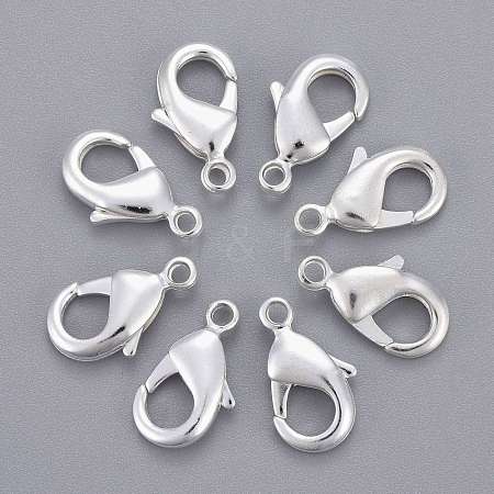Silver Color Plated Brass Lobster Claw Clasps X-KK-903-S-1