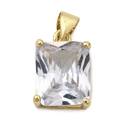 Brass Micro Pave Cubic Zirconia Pendants KK-I360-078G-1