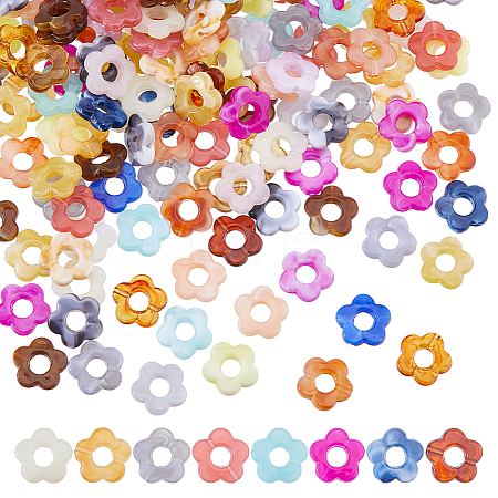 200Pcs Gradient Color Transparent Acrylic Beads OACR-DC0001-49-1