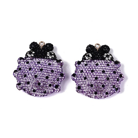 Handmade Polymer Clay & Rhinestone Big Pendants FIND-Q123-01F-1