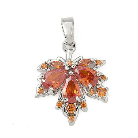 Brass Micro Pave Cubic Zirconia Pendants KK-H076-04P-1
