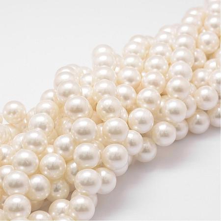 Shell Pearl Bead Strands BSHE-L026-03-14mm-1