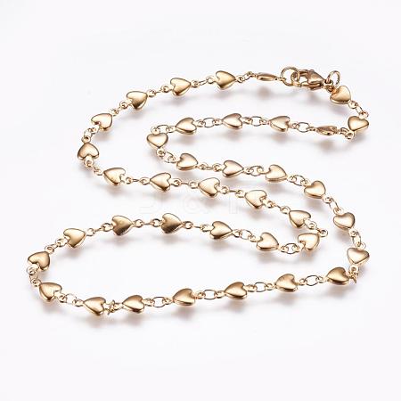 304 Stainless Steel Chain Necklaces STAS-P164-11G-1