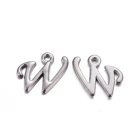 Gunmetal Plated Alloy Letter Pendants PALLOY-P097-03-W-1