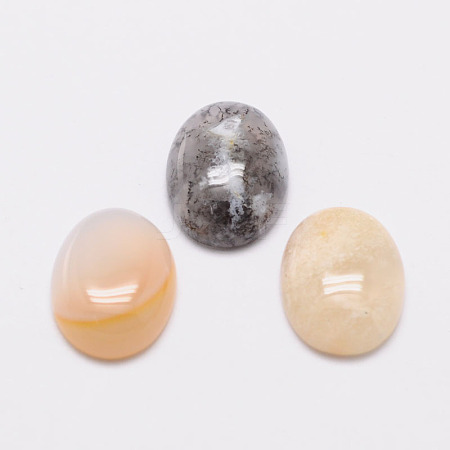 Oval Natural Agate Cabochons X-G-K020-40x30mm-06-1