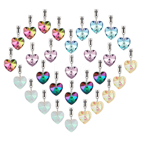 30Pcs 6 Colors Electroplated Glass European Dangle Charms PALLOY-PH01830-1