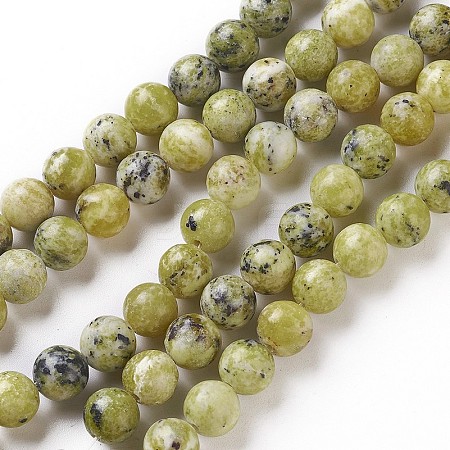 Natural Yellow Turquoise(Jasper) Beads Strands X-G-Q462-4mm-22-1