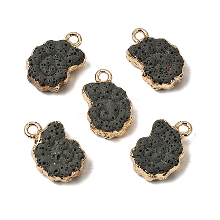 Dyed Synthetic Lava Rock Pendants G-P614-05G-06-1