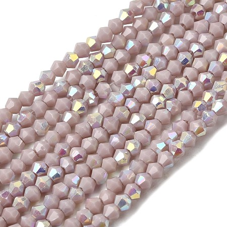 AB Color Plated Opaque Glass Beads Strands GLAA-G127-02A-1