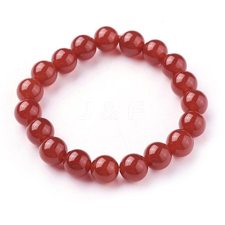 Natural Carnelian Beads Stretch Bracelets BJEW-F380-01-C10-1