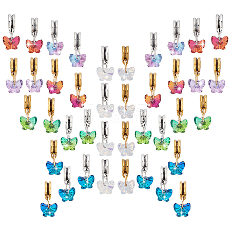 40Pcs 10 Styles Glass European Dangle Charms PALLOY-PH01829-1