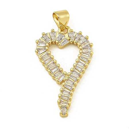 Rack Plating Brass Pave Cubic Zirconia Pendants KK-U029-10G-01-1