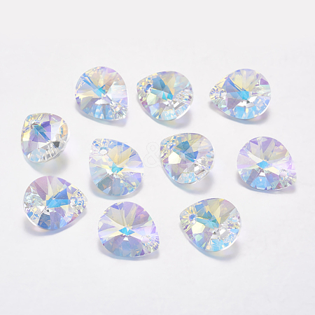 Faceted K9 Glass Rhinestone Charms RGLA-F053-C-001AB-1