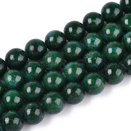 Dyed Natural Mashan Jade Round Beads Strands G-T139-8mm-67F-1