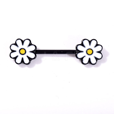 316L Surgical Stainless Steel Enamel Flower Nipple Rings WGE9BCB-02-1