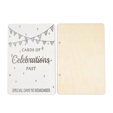 Printed Wooden 2-Ring Loose Leaf Binder Postcard Photo Album Cover DIY-XCP0003-83E-1