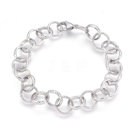 Tarnish Resistant 304 Stainless Steel Rolo Chain Bracelets BJEW-P237-19P-1