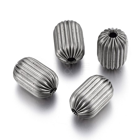 304 Stainless Steel Corrugated Beads X-STAS-P218-25-6mm-1