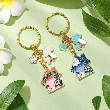 2Pcs Alloy Enamel Keychain KEYC-JKC01035-1