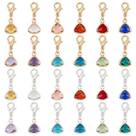   2 Sets 2 Colors Triangle Glass Pendant Decorations FIND-PH0010-11-1